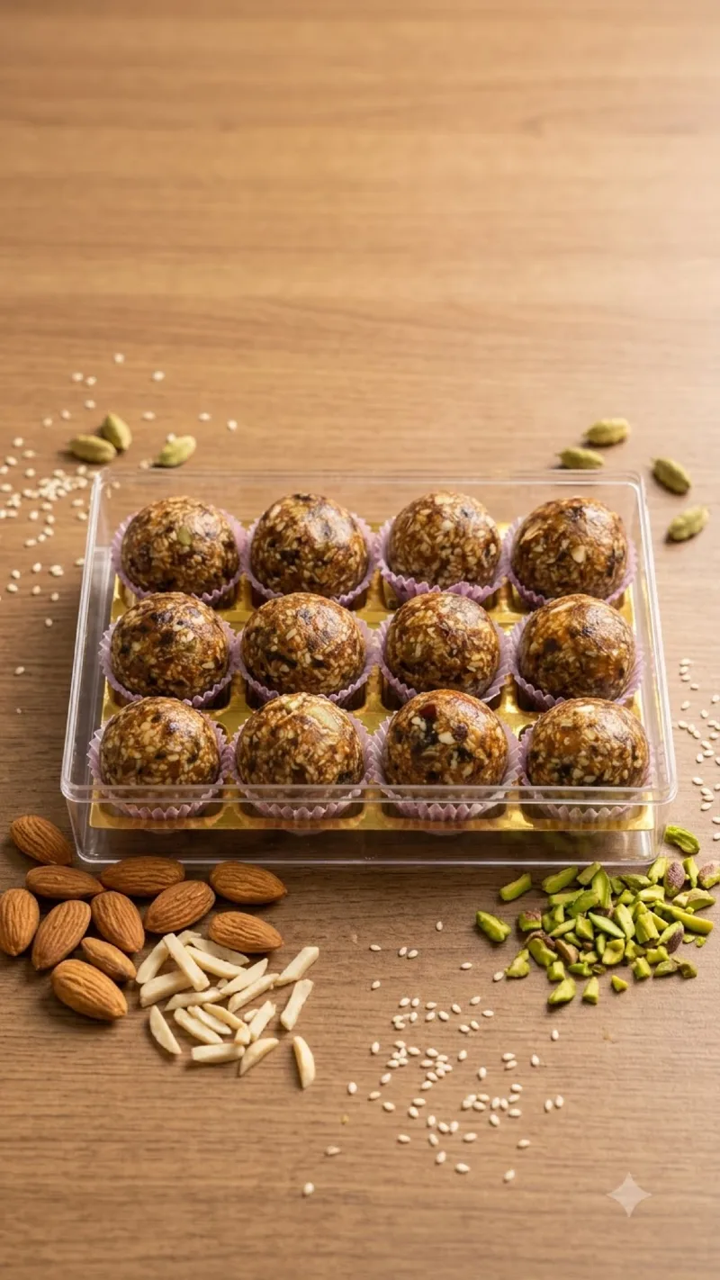 Natural Sugar-Free Dryfruit Laddoo | 100% Date & Nut Energy Bites | No Added Sugar, Preservatives, or Artificial Sweeteners